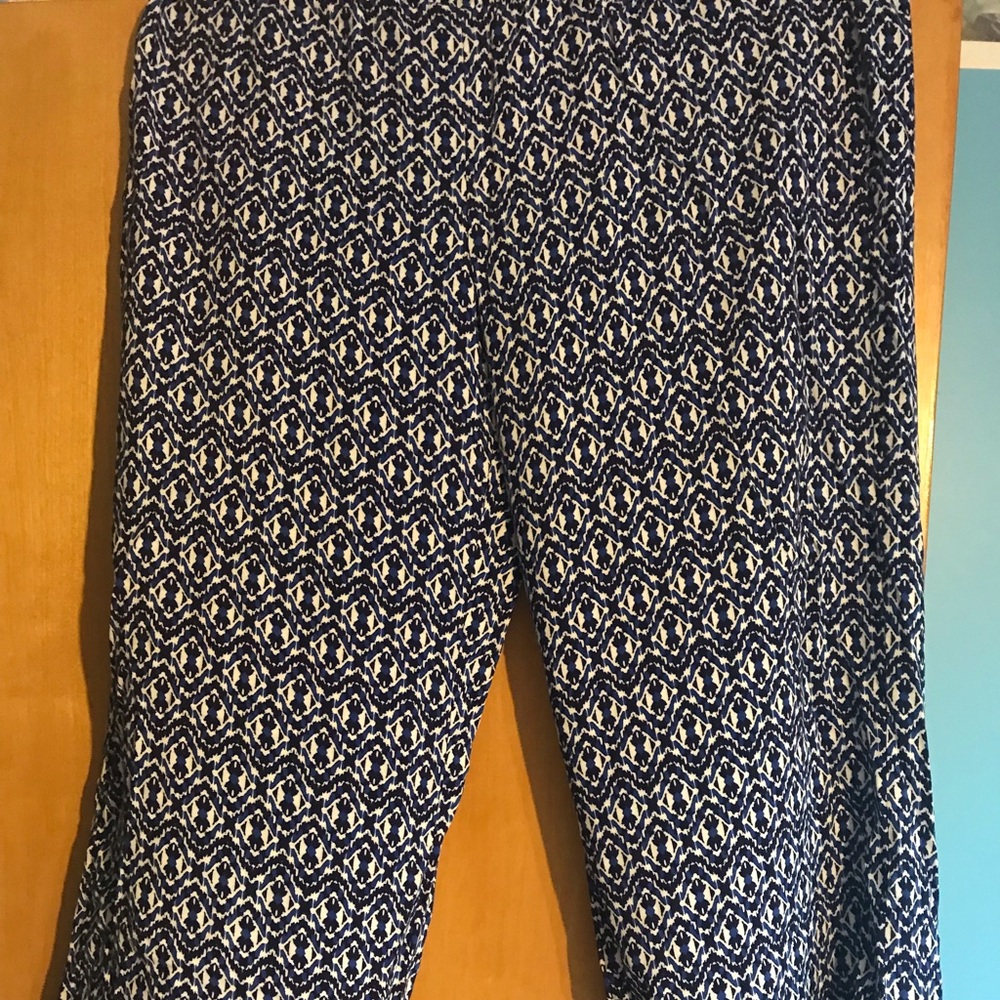 Blue and White Palazzo Pants